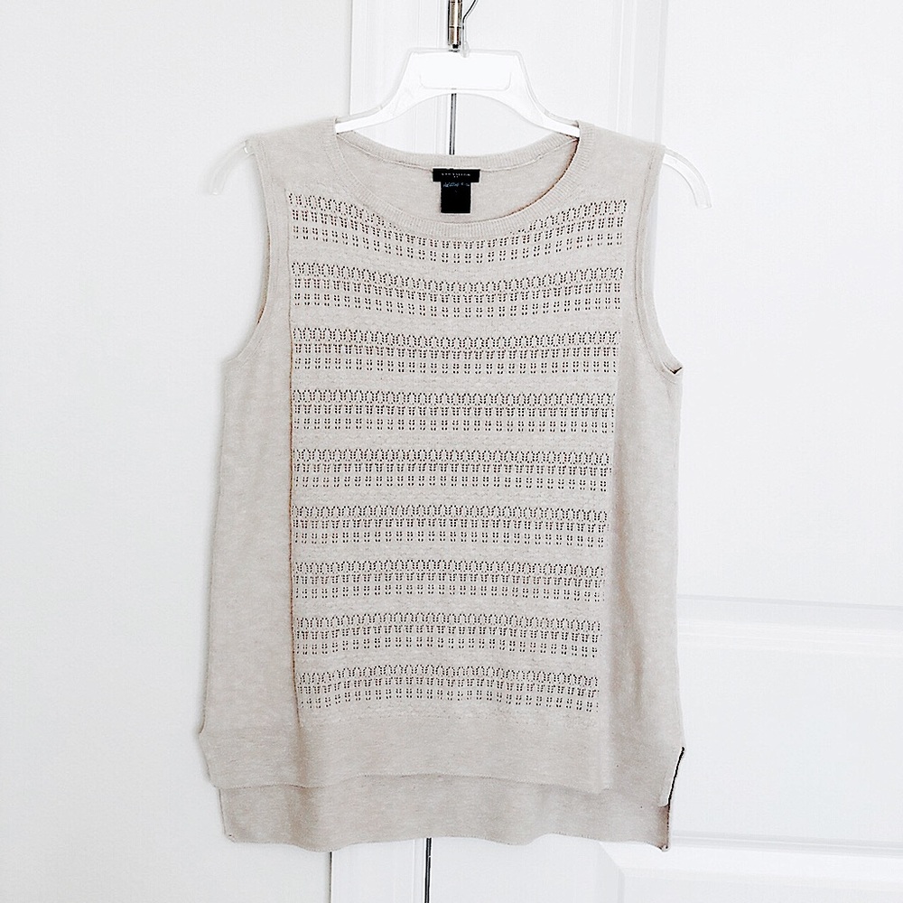 Ann Taylor Cotton Knit Sleeveless Top